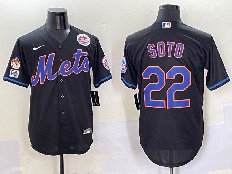 Men New York Mets #22 Soto Black Game 2025 Nike MLB Jersey style 5048->new york mets->MLB Jersey